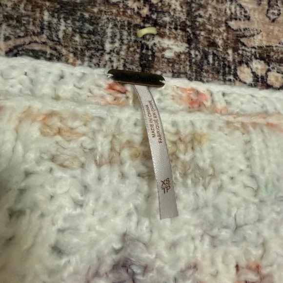 $148 Free People Sunset Cloud Pullover Sweater XS Cropped Confetti Knit - Picture 4 of 6